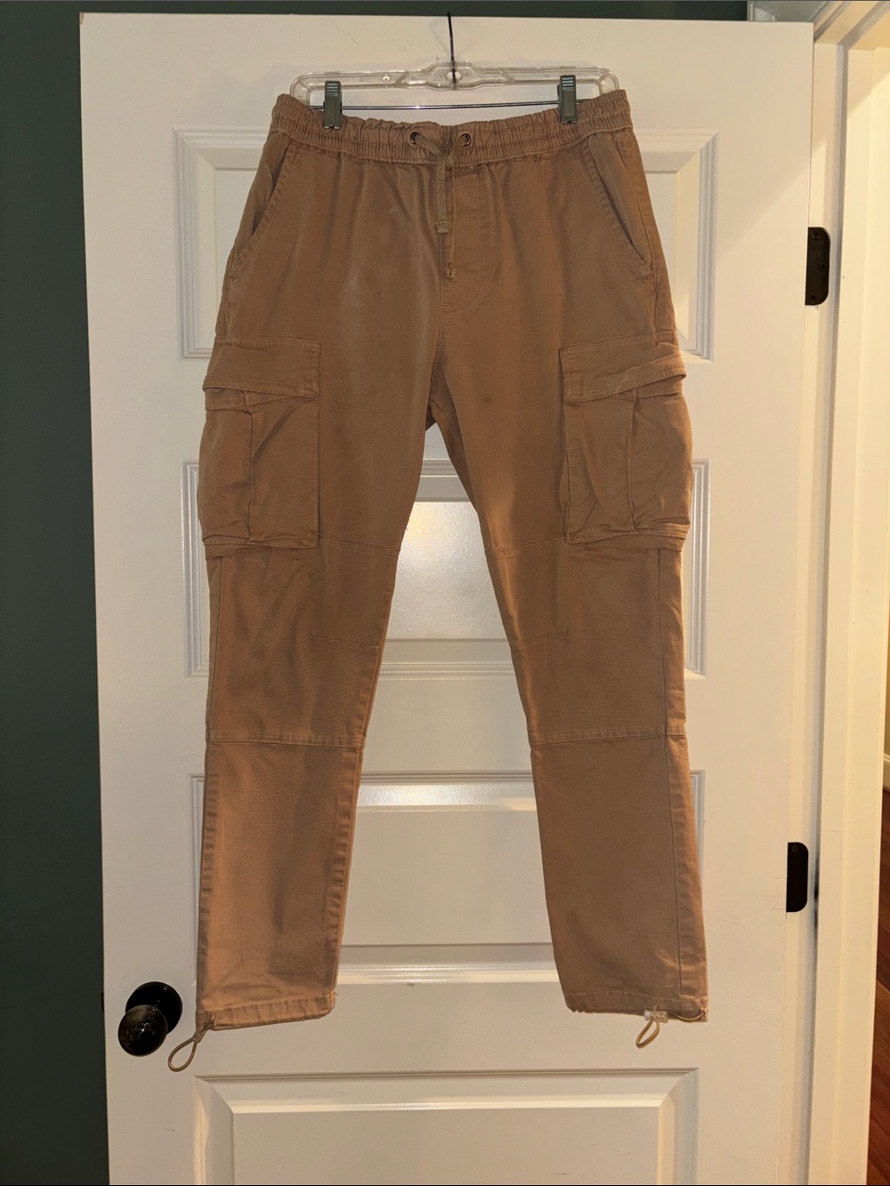 PacSun - Men's Tan Utility Cargo Pants with Drawstring Waist